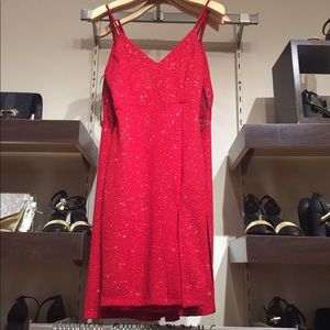 Red Sparkly Glitter Formal Homecoming Dress